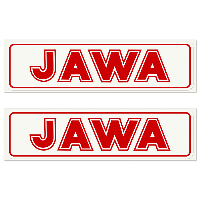 Samolepka Jawa - rudá 14,5x4 - 2 ks