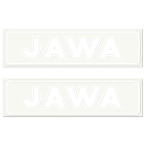 Samolepka Jawa - bílá 14,5x4 - 2Ks