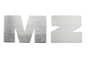 Logo MZ - písmena na nádrž - stříbrné