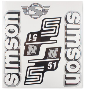 Sada samolepek Simson S51 N - bílá