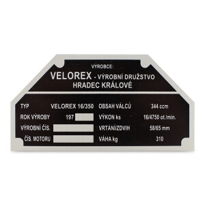 Štítek rámu Velorex 350 1970-1979 (77)