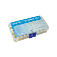 Sada neizolovaných kabelových oček 3-10mm lisovací (150ks) - mosaz