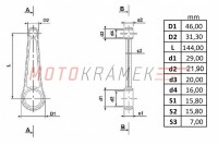 Ojnice úplná Jawa 350 Kyv. s klecí D16 - CKR