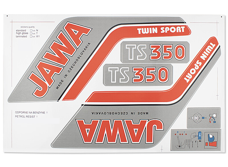 Sada samolepek Jawa 350 typ 638,639