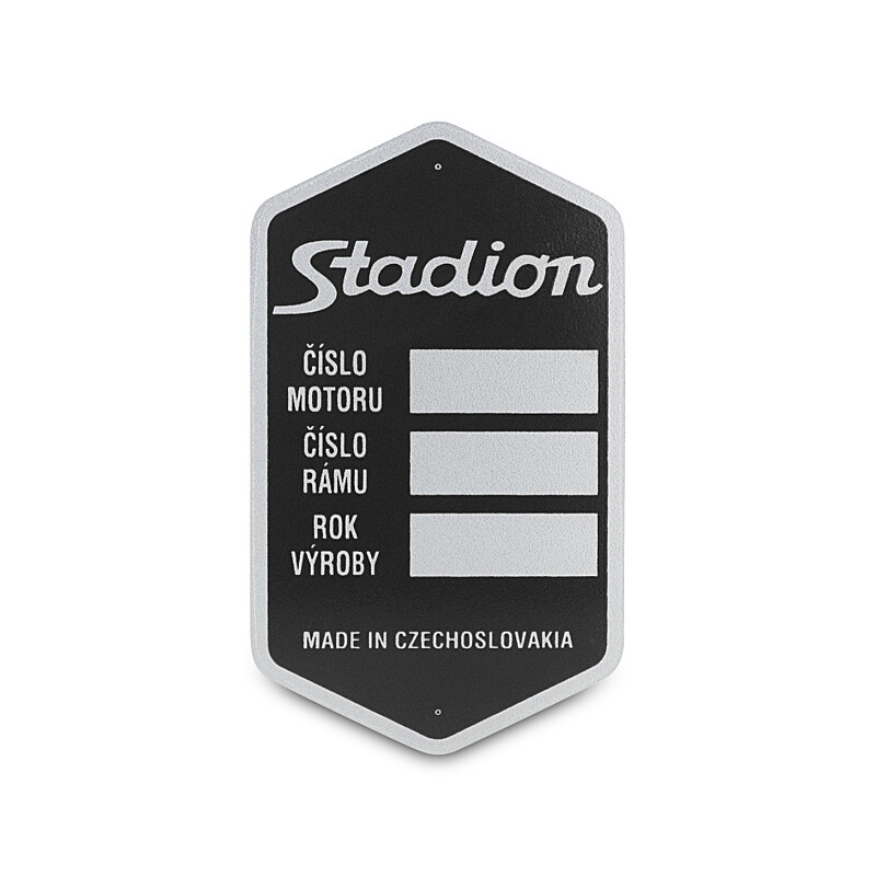 Štítek rámu černý Stadion