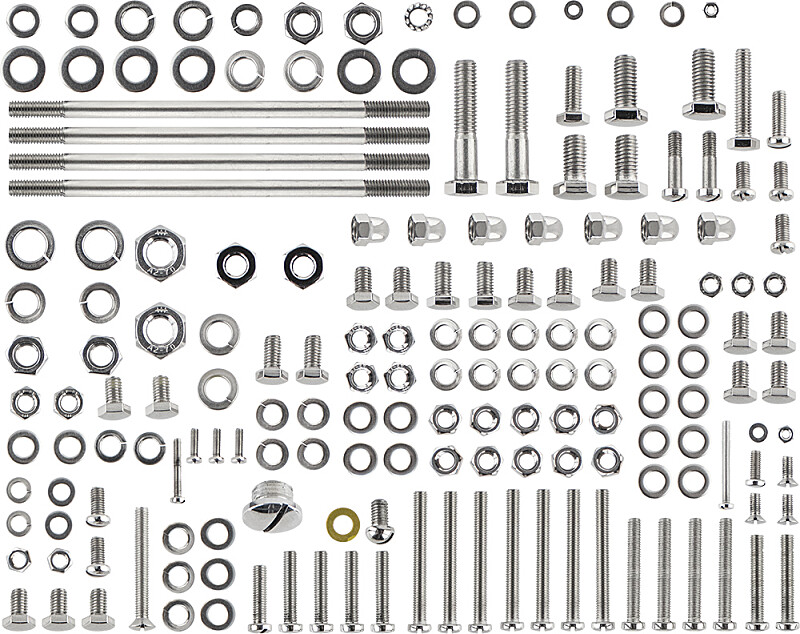 Sada šroubů celý motocykl Jawetta - leštěná nerez