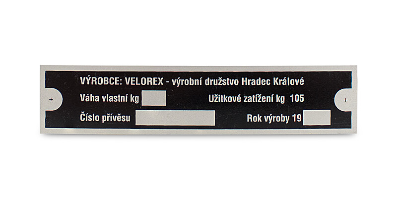 Štítek rámu Velorex Sidecar