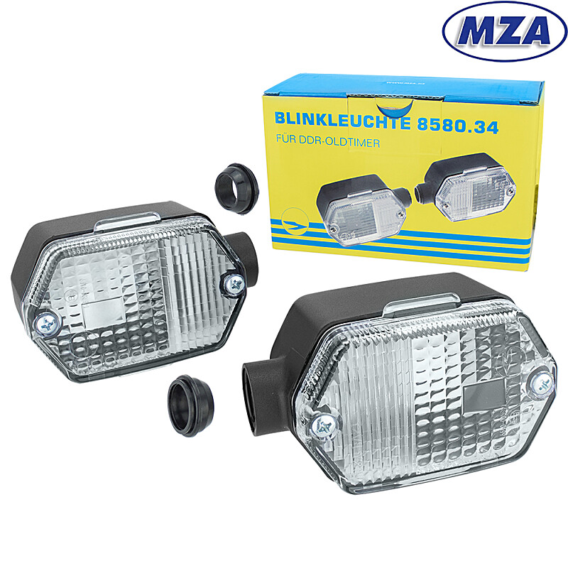Sada blinkrů Simson SR 50, MZ ETZ - čiré - MZA
