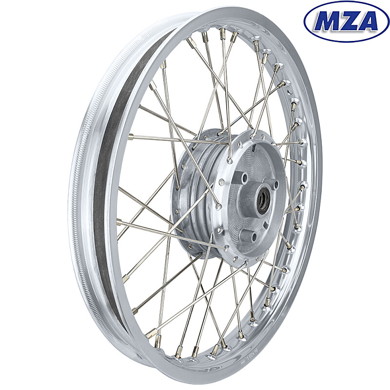 Kolo kompletní Simson S51 hliníkový ráfek 1,6 x 16 (paprsek nerez) - MZA