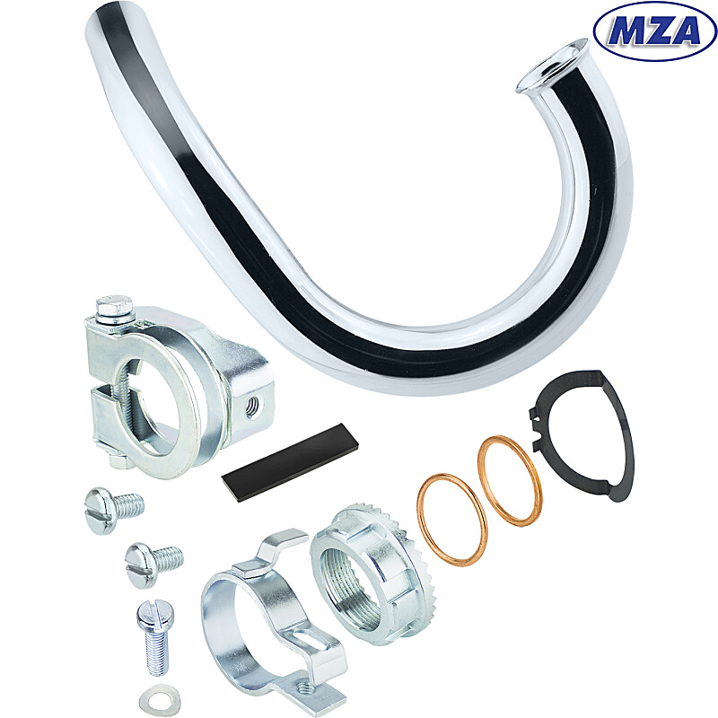 Koleno výfuku Simson S51, S70 Enduro D28 s příslušenstvím - MZA