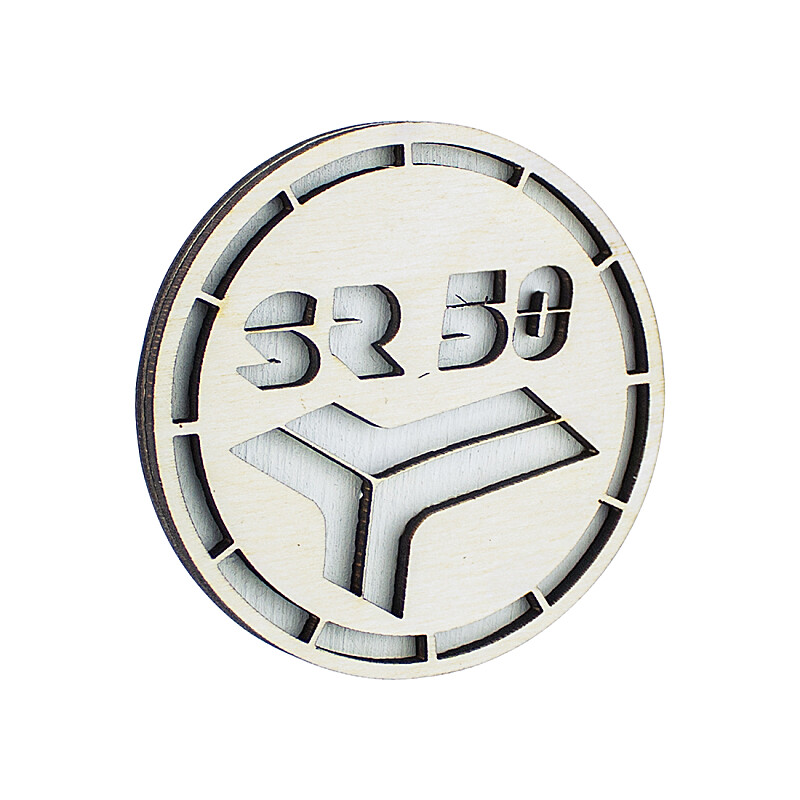 Dřevěná magnetka Simson SR50 - 6cm - bílá