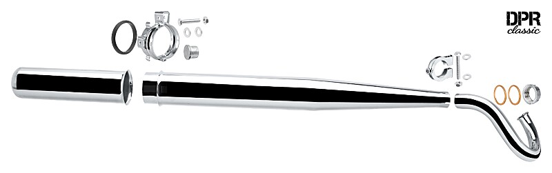 Výfuková sada Simson S51, S60, S70 Enduro - standart D28 DPR