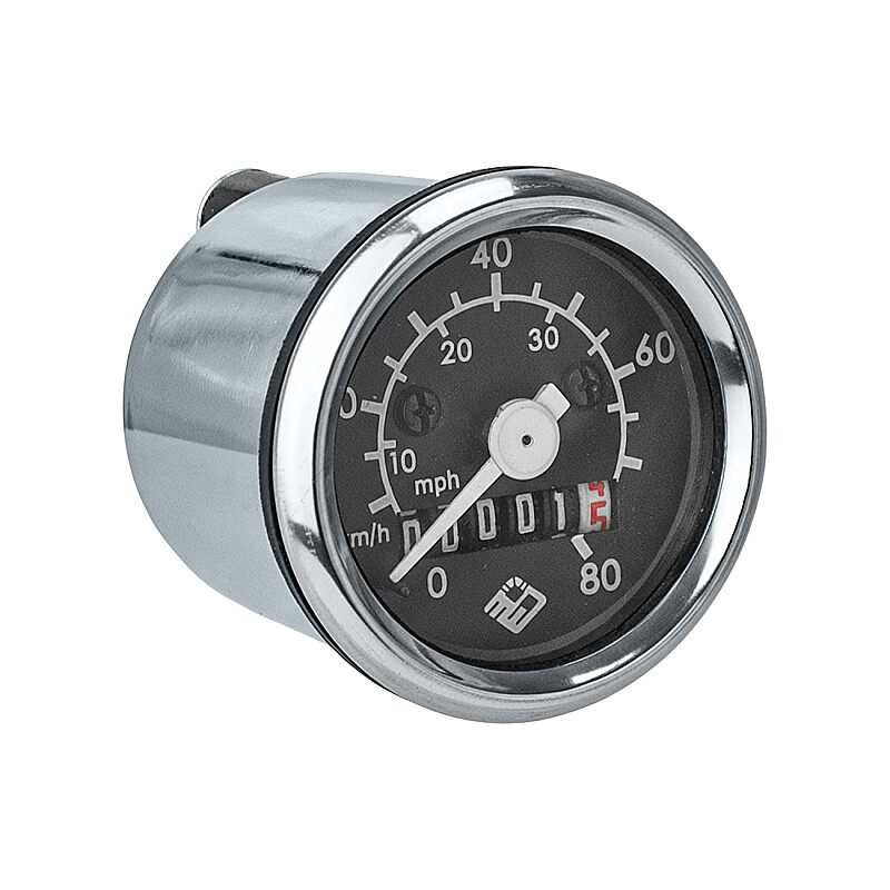 Tachometr 80km/h s podsvícením Babetta - černý ciferník