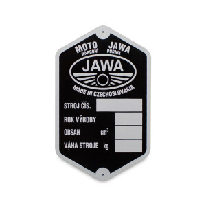 Štítek rámu JAWA 150 Kyvačka