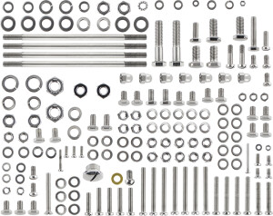 Sada šroubů celý motocykl Jawetta - leštěná nerez