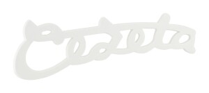 Nápis skůtr Čezeta plast - bílá