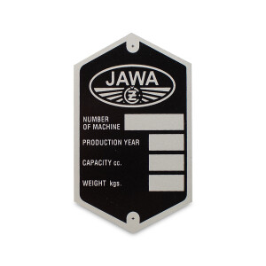 Štítek rámu Jawa 250/350 Pérák - Anglický typ.č 2
