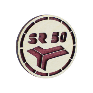 Dřevěná magnetka Simson SR50 - 6cm - červená