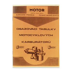 Osazovací tabulky motocyklových karburátorů Jikov