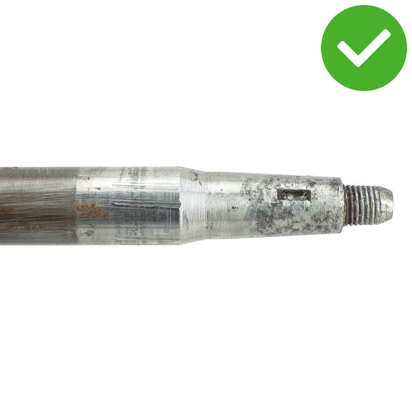 Nepoškozená drážka pro&nbsp;klínek