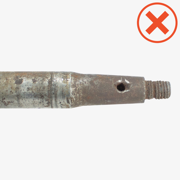 Poškozená drážka pro&nbsp;klínek